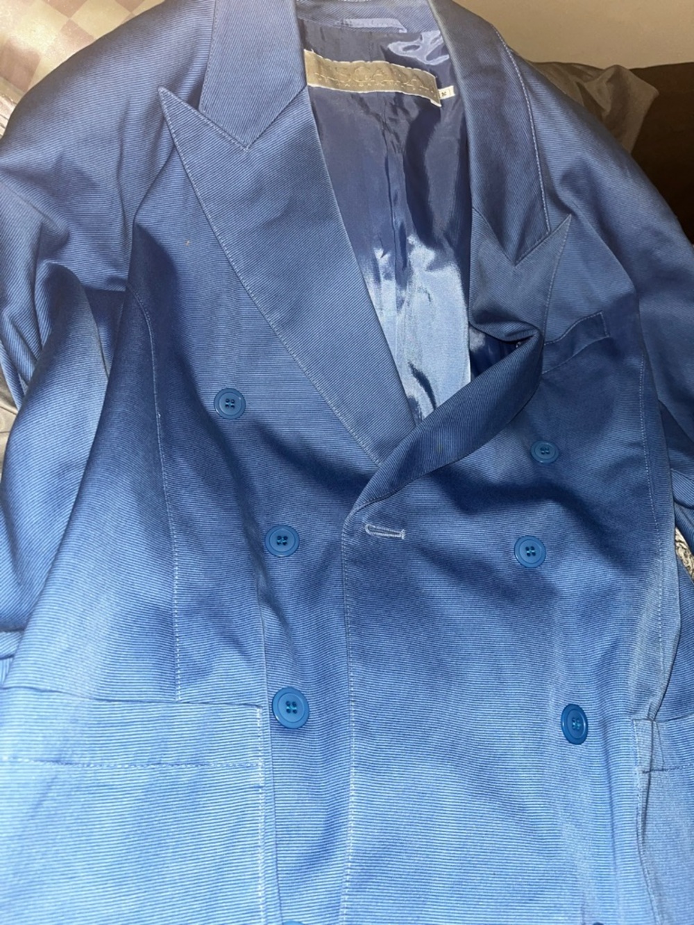 Escada Satin-Lined Light Blue Vintage Blazer. Staple Designer oversized
